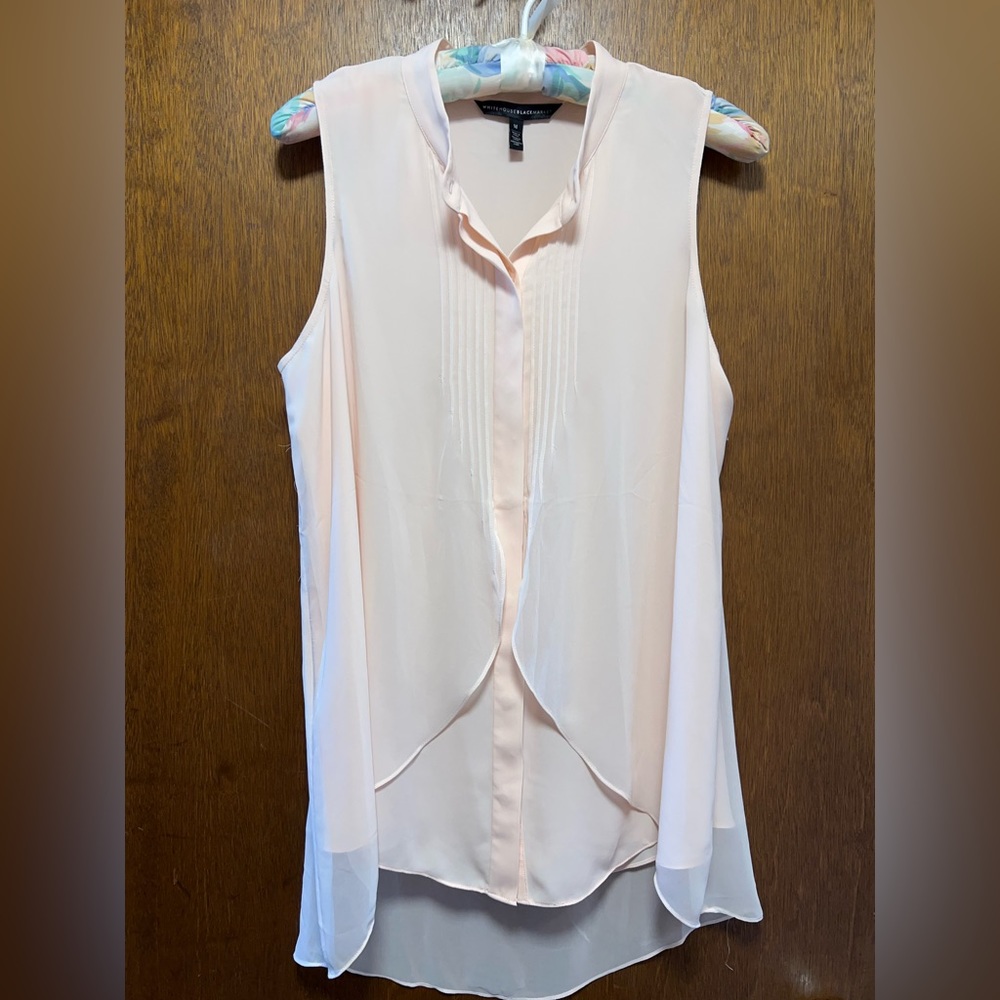 WHBM lovely blush layered sleeveless blouse